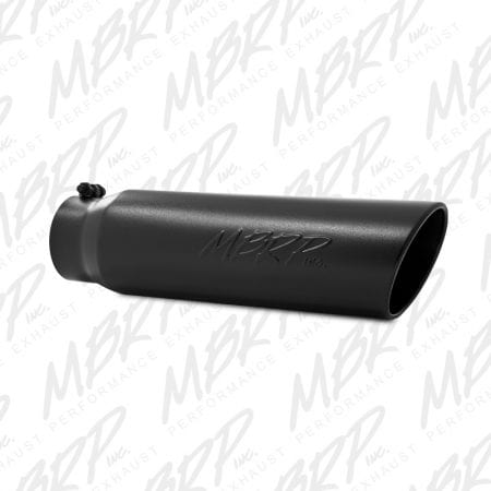 MBRP 18″ Tip – 5″ O.D., Angled Rolled End, 4″ inlet, Black Coated