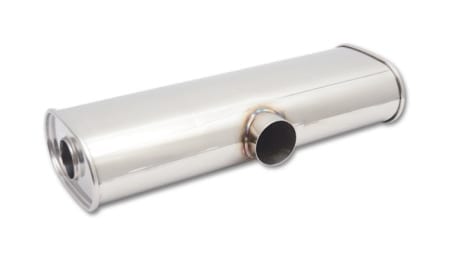 Vibrant STREETPOWER Muffler, 2.5″ side inlet x dual 2.25″ outlets