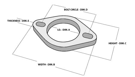 Vibrant 2-Bolt Stainless Steel Flanges (2″ I.D.) – Box of 5 Flanges