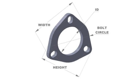 Vibrant 3-bolt Stainless Steel Flange (2.25″ I.D.) – Single Flange, Retail Packed