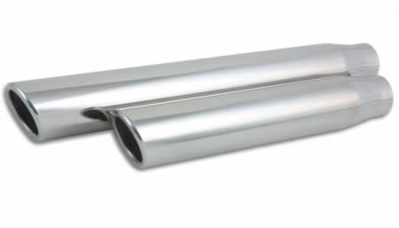 Vibrant 3″ Round Stainless Steel Tip (Single Wall, Angle Cut) – 2.5″ inlet, 18″ long