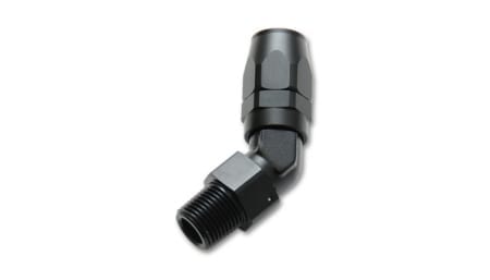 Vibrant -8AN Male NPT 45Degree Hose End Fitting; Pipe Thread: 3/8 NPT