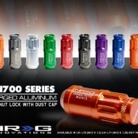 NRG M12 x 1.25 Lug Nut Lock Set 4 pc Orange T7075