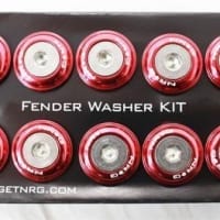 NRG Fender Washer Kit, Set of 10, Red, Rivets for Metal