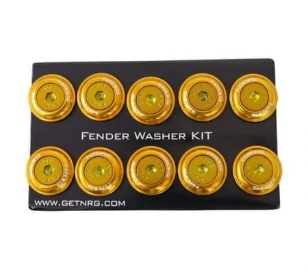 NRG Fender Washer Kit, Set of 10, Rose Gold with Color Matched Bolts, Rivets for Plastic