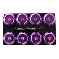 NRG Fender Washer Kit, Set of 8, Purple with Color Matched Bolts, Rivets for Plastic