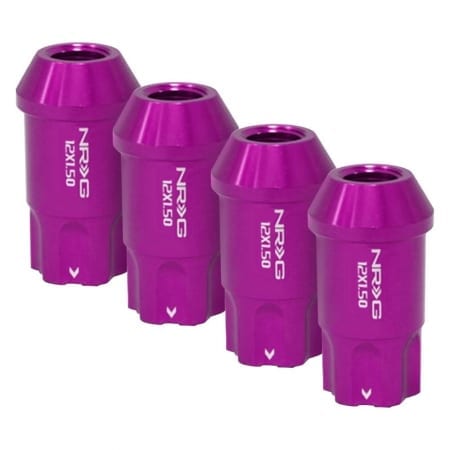 NRG M12 x 1.5 Lug Nut Lock Set 4 pc Purple