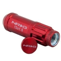 NRG M12 x 1.5 NEW Steel Lug Nut w/ dust cap cover Set 21 pc Red w/ locks & lock socket