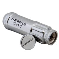 NRG M12 x 1.5 NEW Steel Lug Nut w/ dust cap cover Set 21 pc Silver w/ locks & lock socket