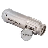 NRG M12 x 1.25 NEW Steal Lug Nut w/ dust cap cover Set 21 pc Silver w/ locks & lock socket