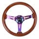 NRG Reinforced Steering Wheel-Odi signature RACE STYLE – 350mm sport steering wheel (3′ deep) black Suede w/ Black baseball stitching – Matte Black spoke