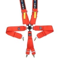 NRG 6 Pt 3inch FIA Homologated Seat Belt Harness / Cam Lock- Red