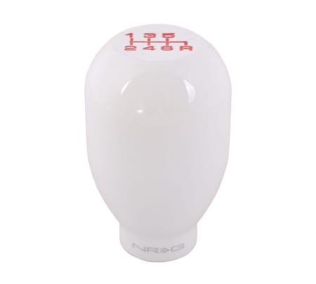 NRG Shift Knob – 42mm – 5 Speed – White – Heavy Weight – Universal fit