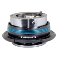 NRG Quick Release Kit – Gun Metal Body / Black Ring w/ Blue Horizontal Stripes