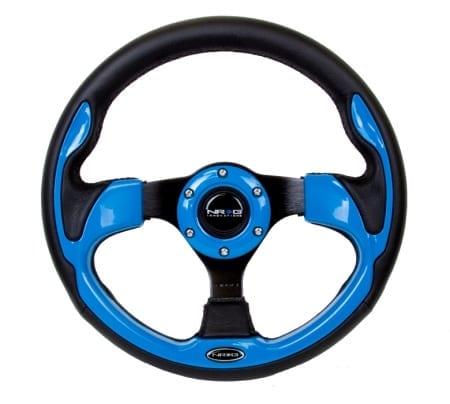 NRG 320mm Sport Steering Wheel w/ Blue Trim