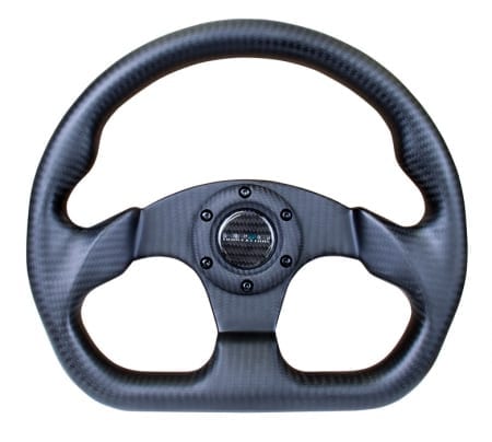 NRG Matte Black CARBON FIBER STEERING WHEEL 320mm FLAT BOTTOM