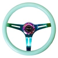 NRG Minty Fresh Wood Grain Wheel, 350mm, 3 spoke center in Neochrome