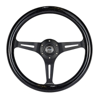 NRG Black Sparkled Wood Grain Wheel, 350mm, 3 spoke center in Black