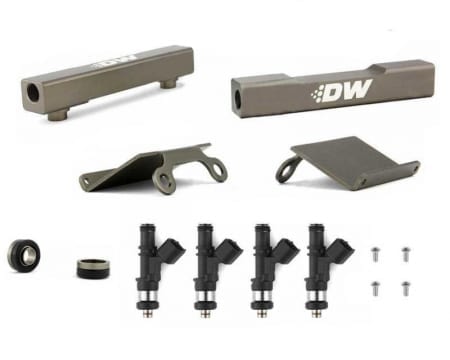 Deatschwerks Subaru top feed fuel rail upgrade kit with 1200cc injectors