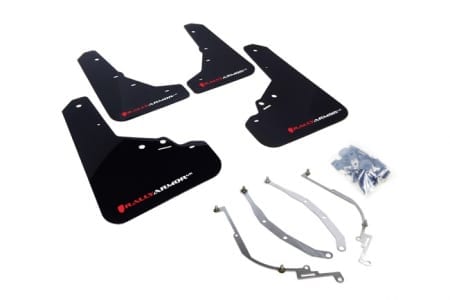 Rally Armor Front & Rear Mud Flaps – Black/Red and White Logo – ’12 – 17 Fiat 500 ABARTH/500T/SPORT