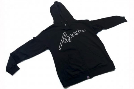 Apexi APEX Cursive Zip-Up Hoodie, Medium, Black