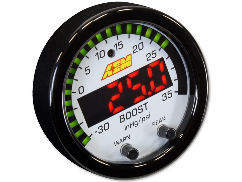 AEM X-SERIES BOOST PRESSURE DISPLAY GAUGE -30IN/HG~35PSI / -1~2.5