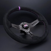 DND Performance Suede Carbon Fiber Race Wheel – Purple Stitch
