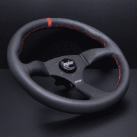 DND Performance Leather Touring Wheel – Red Stitch