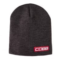 COBB Tuning Bar Logo Knit Beanie – Gray W/Red Logo 8in. Tall OS