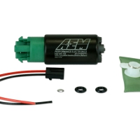 AEM 320lph E85-Compatible High Flow In-Tank Fuel Pump (65mm with hooks, Offset Inlet)