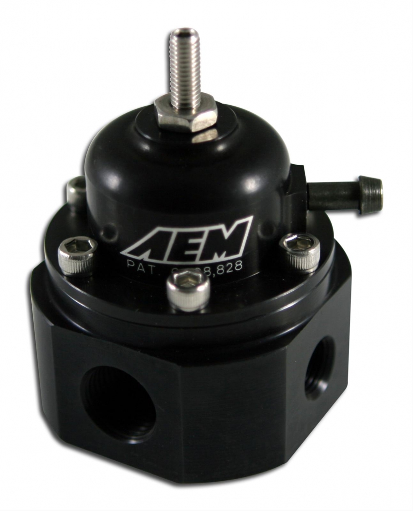 Aem Electronics Adjustable Fuel Pressure Regulator Black 25 302bkin