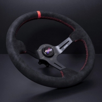 DND Performance 350MM Alcantara Race Wheel – Red Stitch