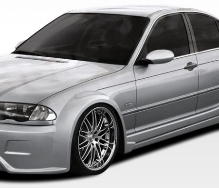 Duraflex 1999-2005 BMW 3 Series E46 4DR I-Design Wide Body Front Fender Flares – 2 Piece