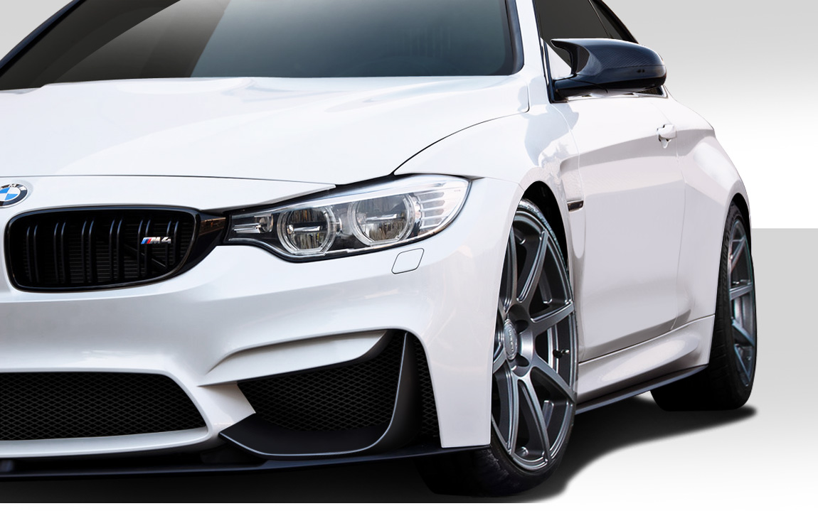 Duraflex 2014-2019 BMW M3 F80 2014-2020 M4 F82 F83 M Performance Look Front Add Ons Spat Extensions – 2 Piece (S)