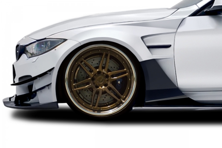 Duraflex 2014-2020 BMW 4 Series F32 AF-1 Wide Body Front Fenders ( GFK ) – 6 Piece