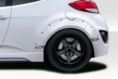 Duraflex 2012-2017 Hyundai Veloster Turbo Envision Rear Fender Flares – 4 Piece