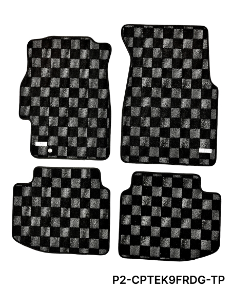 P2M HONDA CIVIC EK9 (HATCH/SEDAN) RACE FLOOR MATS : DARK GREY (FRONT/REAR)