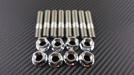 P2M STAINLESS EXHAUST MANIFOLD DOUBLE HEAD STUD NUT SET M10X1.25 : 4 CYL SET