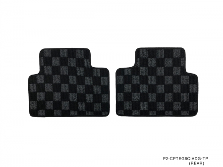 P2M HONDA CIVIC EG6 (3DR HATCH) REAR RACE FLOOR MATS : DARK GREY