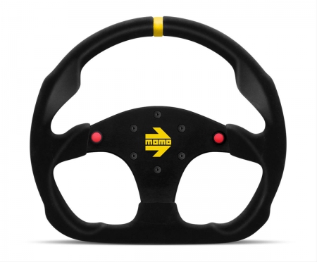 MOMO STEERING WHEEL MOD 30 BLACK SUEDE W/ BUTTONS (320MM)