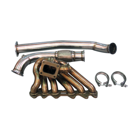 CX Racing T4 TURBO MANIFOLD 3″ DOWNPIPE FOR SUPRA MK3 WITH 2JZ-GTE 2JZGTE SWAP