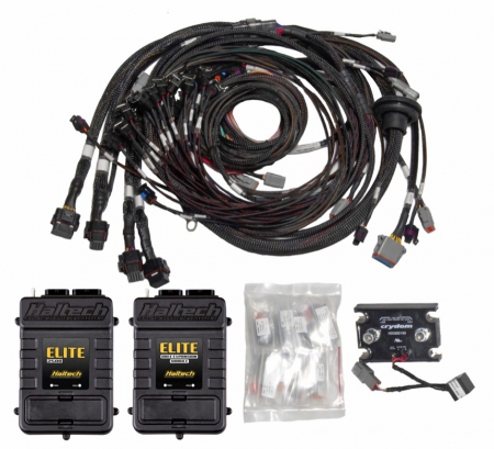 Haltech V8 BB/SB GM/Ford/Chrysler Hemi Elite 2500 & REM 16 Inj Terminated Harness ECU Kit w/EV1 Inj