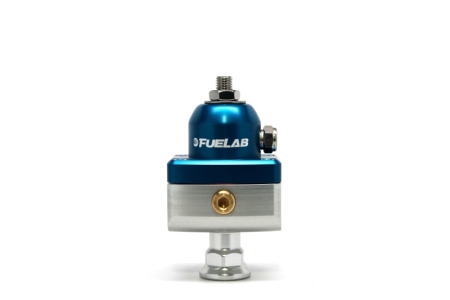 Fuelab 575 Carb Adjustable Mini FPR Blocking 10-25 PSI (1) -6AN In (2) -6AN Out – Blue