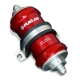 Fuelab 818 In-Line Fuel Filter Standard -12AN In/-6AN Out 40 Micron Stainless – Red