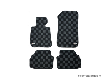 P2M BMW E90 / E92 2006-12 3-SERIES (COUPE/SEDAN) RACE FLOOR MATS : DARK GREY (FRONT/REAR)