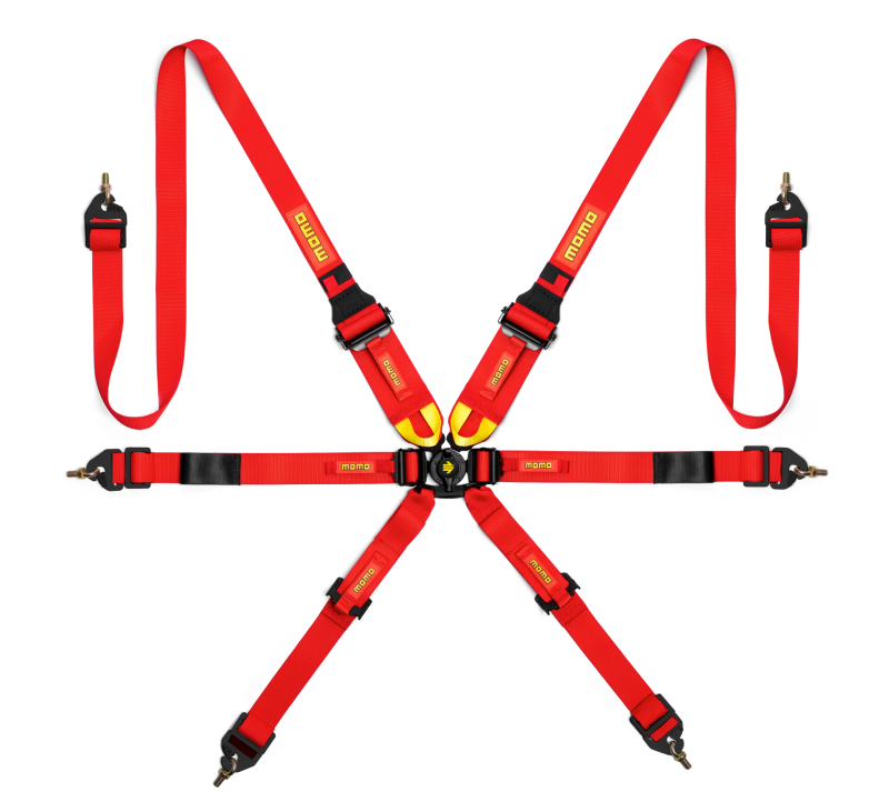 Momo Int. Camlock 6pt Clip In Restraint-Red | iRace Auto Sports