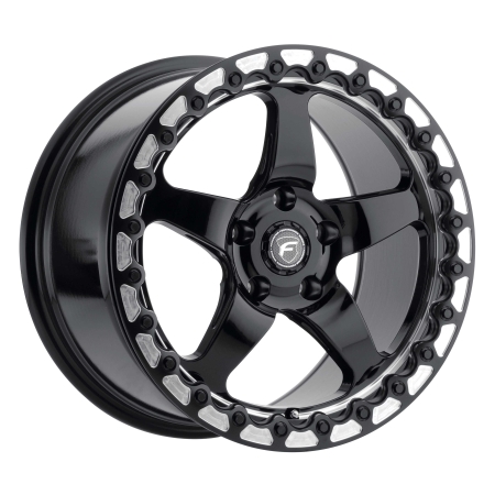Forgestar D5 15×10 / 5×115 BP / ET22 / 6.4in BS Gloss Black Wheel – Beadlock