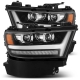 AlphaRex 19-20 Dodge Ram 1500 LUXX LED Proj Headlights Plnk Style Black w/Activ Light/Seq Signal/DRL