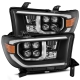 AlphaRex 09-14 Ford F-150 LUXX LED Proj Headlights Plank Style Black w/Activ Light/Seq Signal/DRL