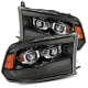 AlphaRex 09-18 Ram 1500/2500 PRO-Series Proj Headlights Black w/Sequential Signal and Top/Middle DRL